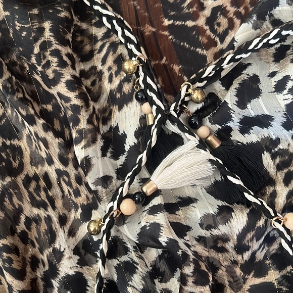 Mailed Love Cheetah Print Fringe Blouse - Picture 3 of 5